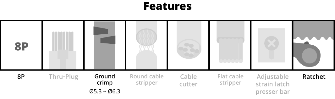 007A8201 Modular Plug Crimping Tool