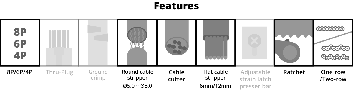 007A8H03 Modular Plug Crimping Tool