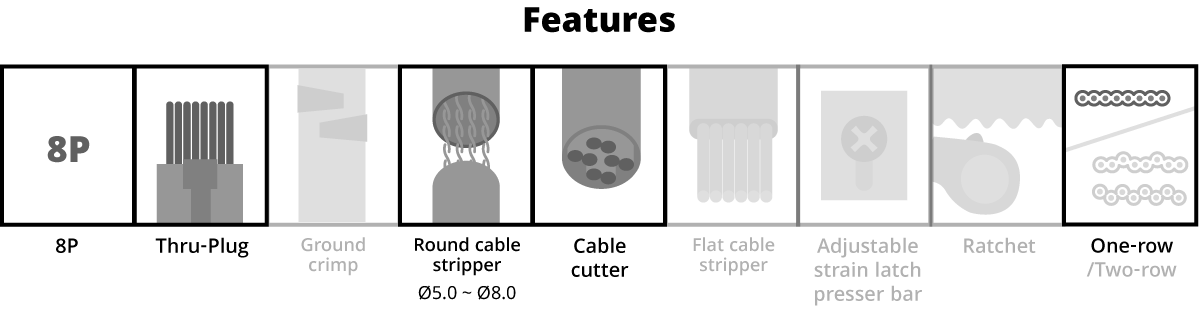007A8H05 Modular Plug Crimping Tool