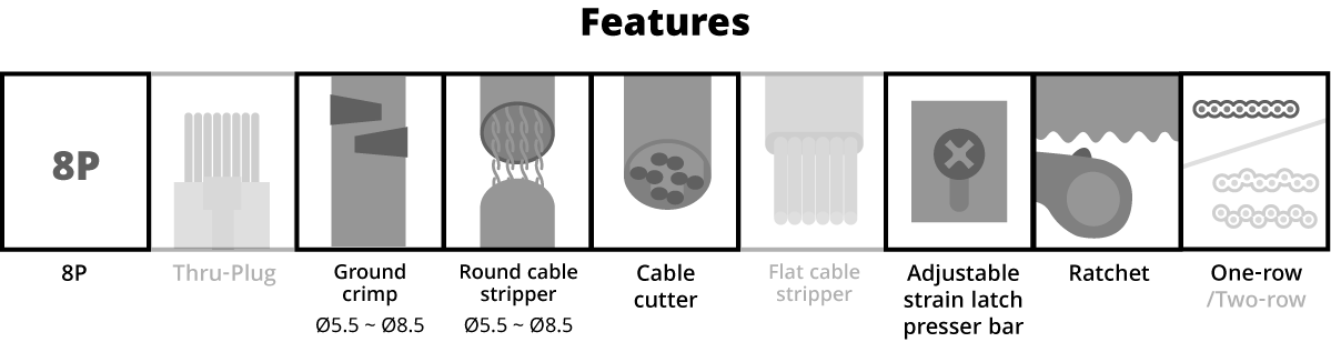 007A8H06 Modular Plug Crimping Tool