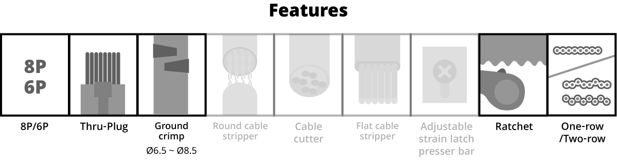 007A8H03 Modular Plug Crimping Tool